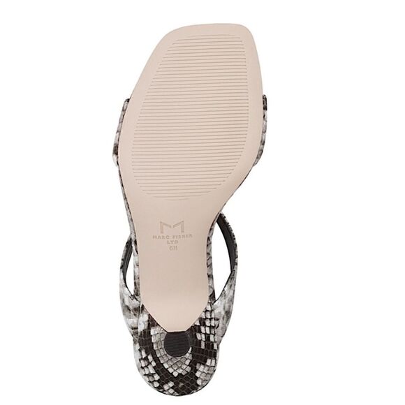 Marc Fisher Ltd. Genia Leather Snake Print Slide Sandal - Picture 5 of 6